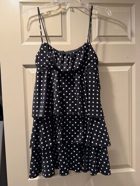 Black Polka Dot Tiered Shirt with Spaghetti Straps